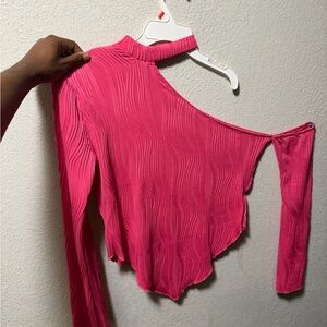 Pink One-Shoulder Women's Top